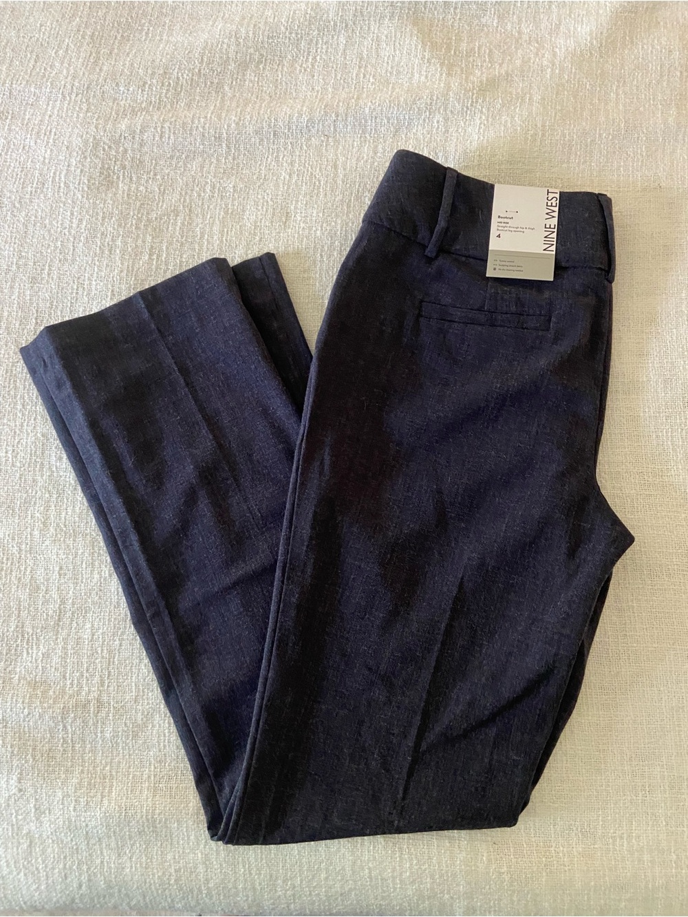 NWT Nine West Women's Navy Bootcut Dress Pants Size 4